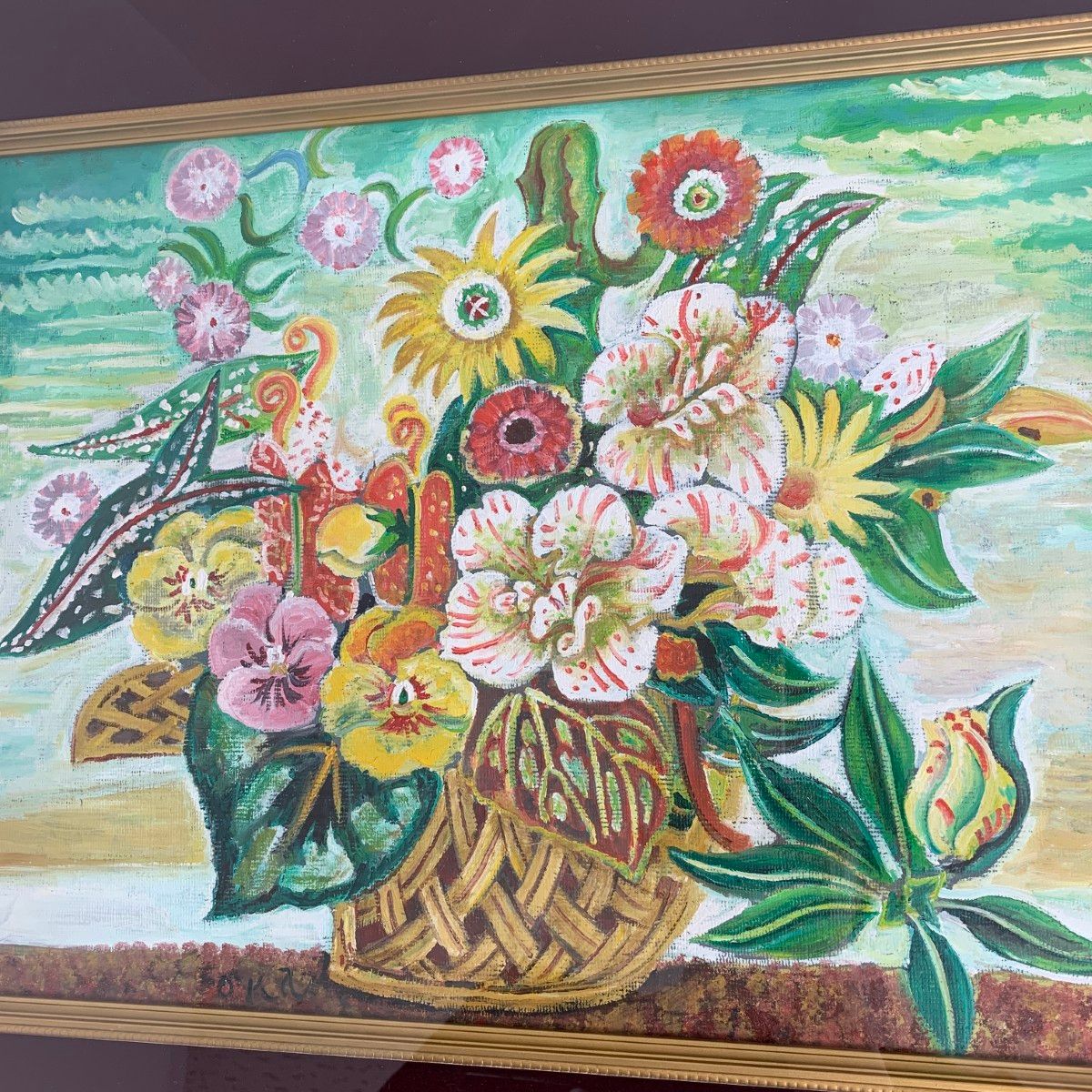 岡鹿之助 - 祝の花篭 美術品/アンティーク/日本人画家 / 240002231605