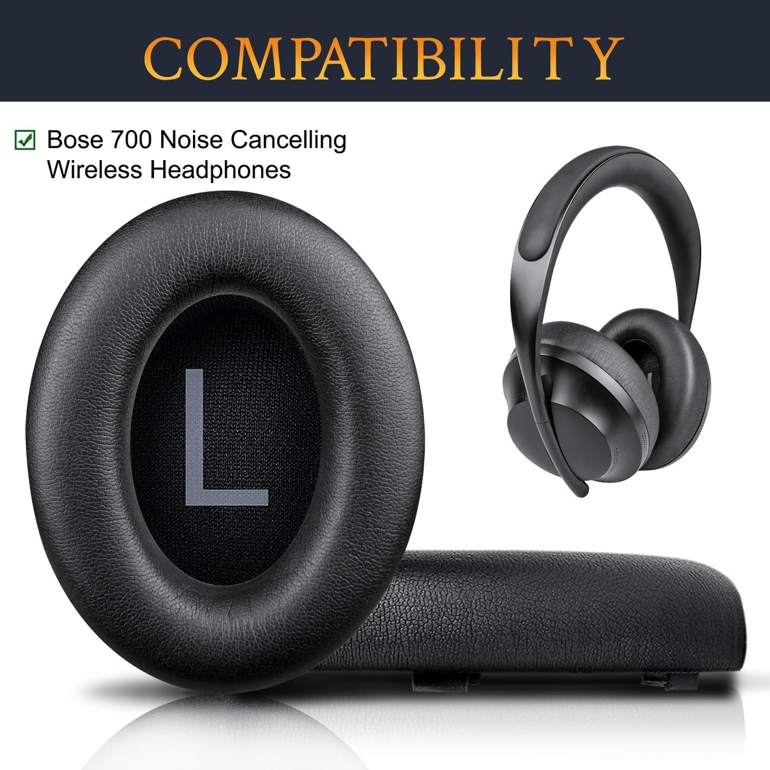 黒 - ノイズキャンセリング 用ワイヤレスヘッドホン NCH700) / (NC700 700 Cancelling Noise Bose 交換用  イヤークッション イヤーパッド SOULWIT - メルカリ