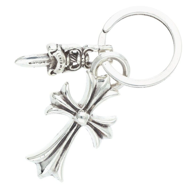 クロムハーツ CH CRS SML-No 5 DGGR スモールCHクロス 5ダガーキーリング シルバーキーチェーン メンズ