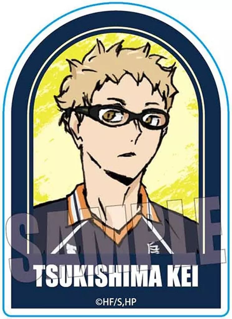 中古】バッジ・ビンズ 月島蛍 スタンディアクリルバッジ 「ハイキュー