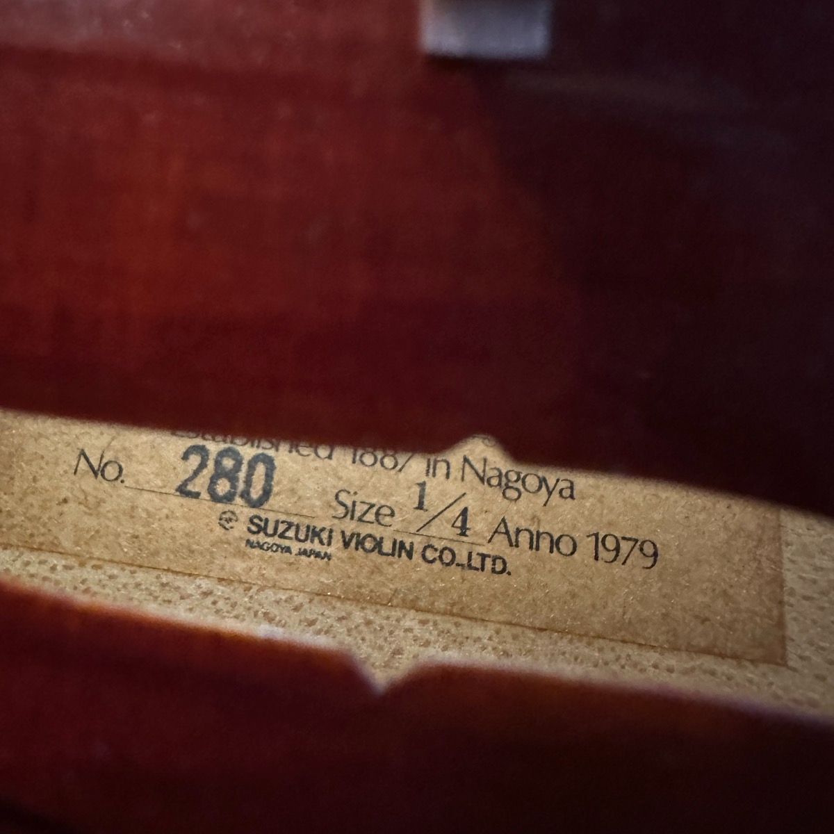 SUZUKI No.280 1/4 バイオリン 1979年製 Suzuki No.280 1/4 1979年