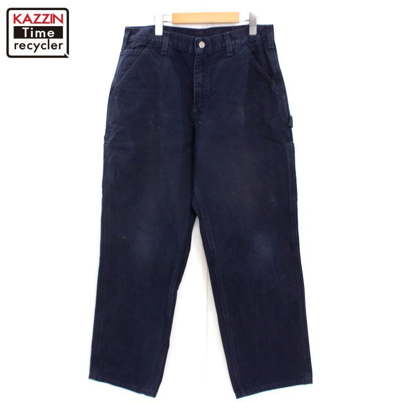 00s USA製Carharttブラックダブルニーペインターパンツ33×30