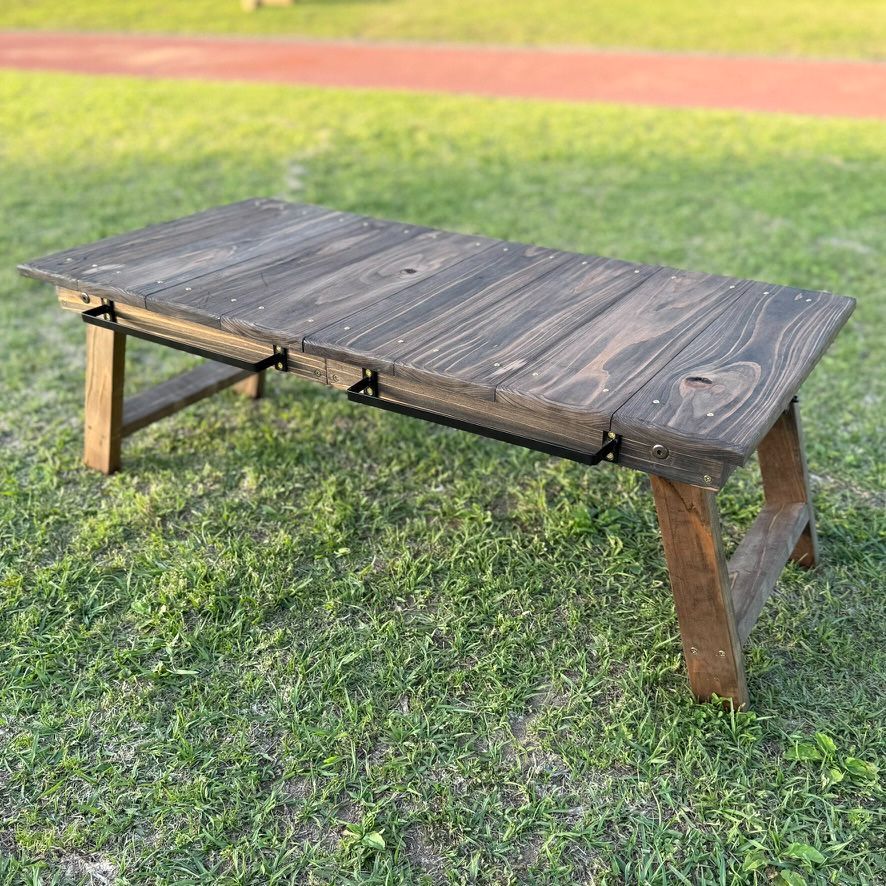 無骨キャンプ】折りたたみローテーブル｜杉無垢材使用｜渋ギア・ソロ