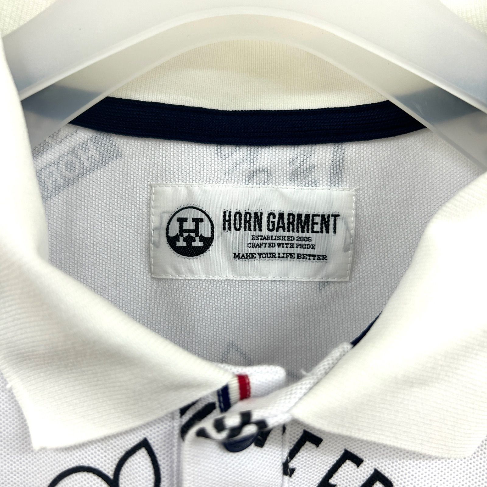 美品】HORN GARMENT ホーンガーメント メンズ 半袖ポロシャツ