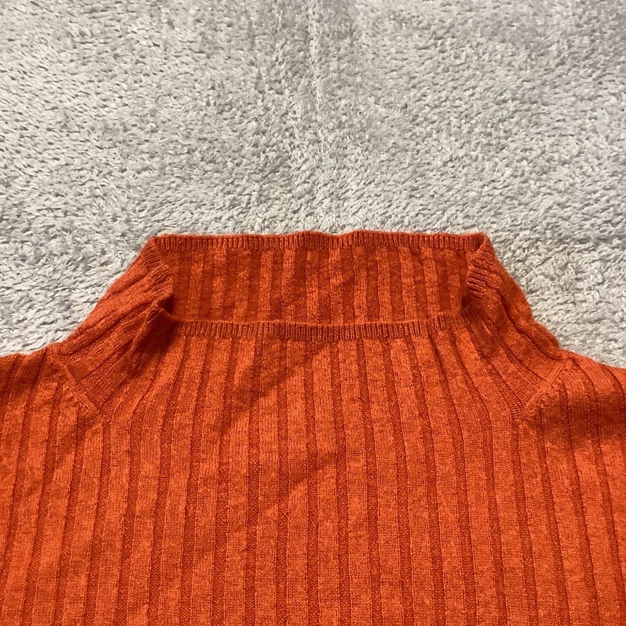 トップス オレンジ 長袖 ハイネック ニット カシミヤ サイズ38