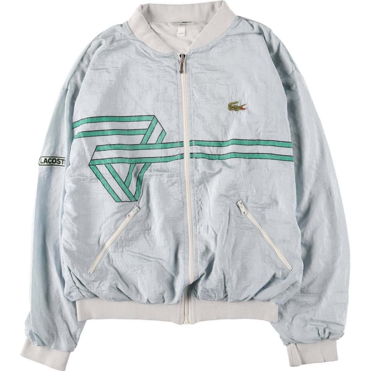 古着 70年代 ラコステ LACOSTE CHEMISE フレンチラコステ 総柄 ナイロンジャケット フランス製 3 メンズS相当 ヴィンテージ|eaa584607