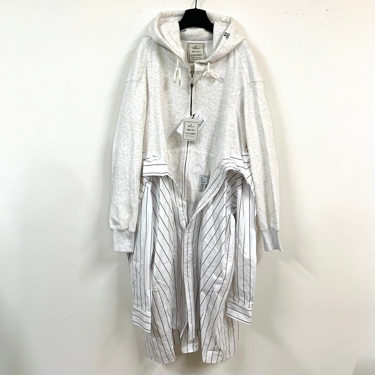 MAISON MIHARA YASUHIRO Hoodie レイヤードシャツ MAISON MIHARA YASUHIRO]Hoodie Layered Shirt/WHITE(A11SH076