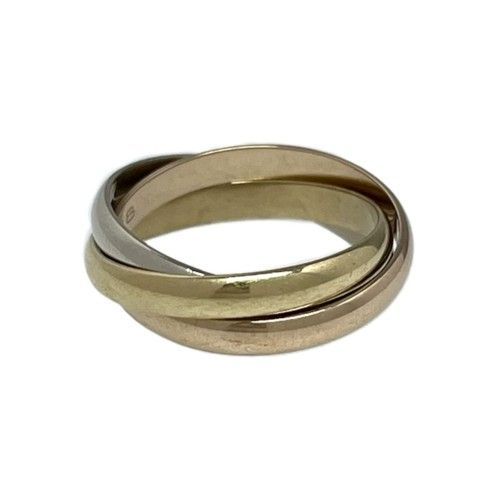 カルティエ トリニティリング 49 9号 パヴェダイヤ ダイア 指輪 3連