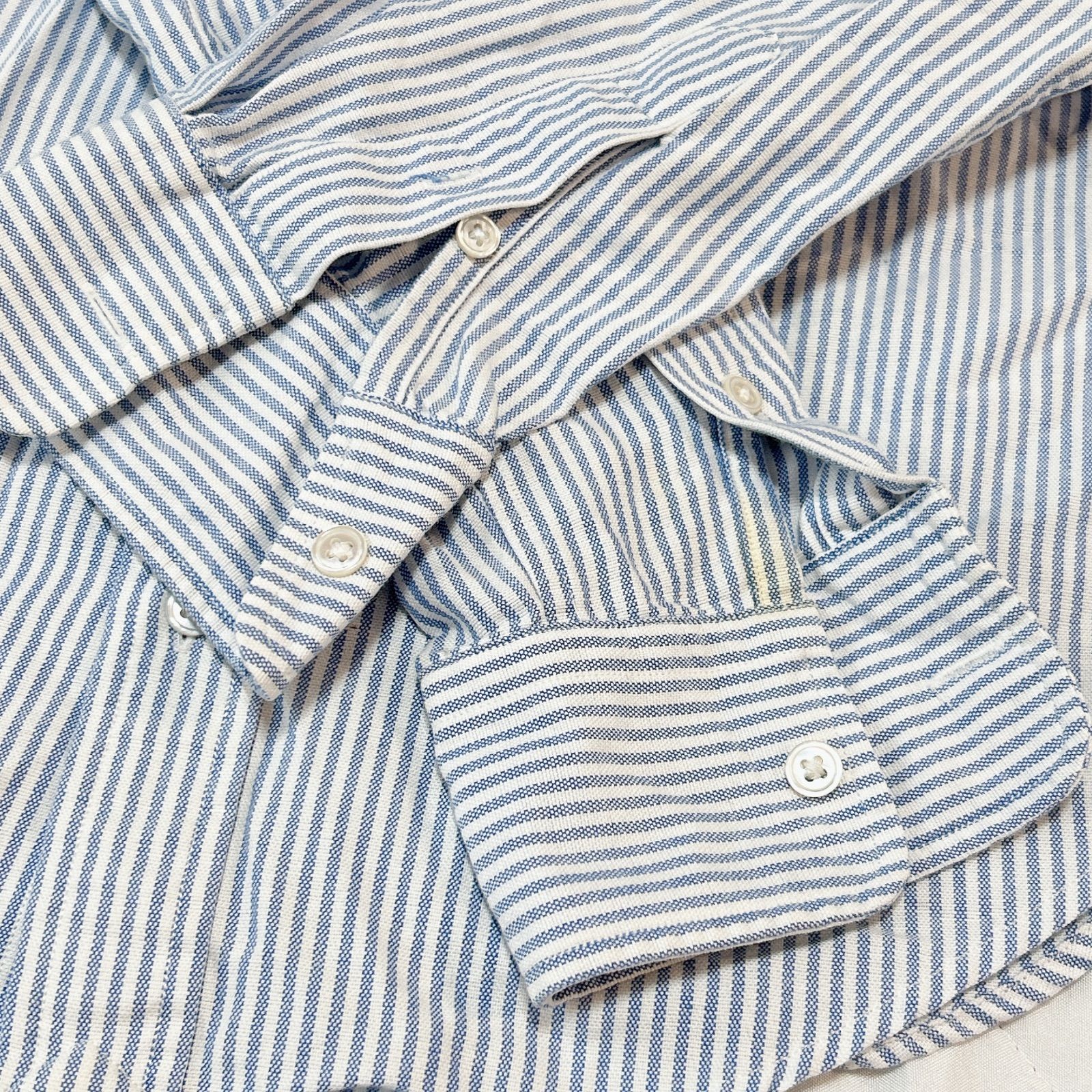 ラルフローレン 長袖コットンシャツ 水色 ライトブルー ストライプ POLO RALPH LAUREN ポロ・ラルフローレン ストライプ 長袖シャツ