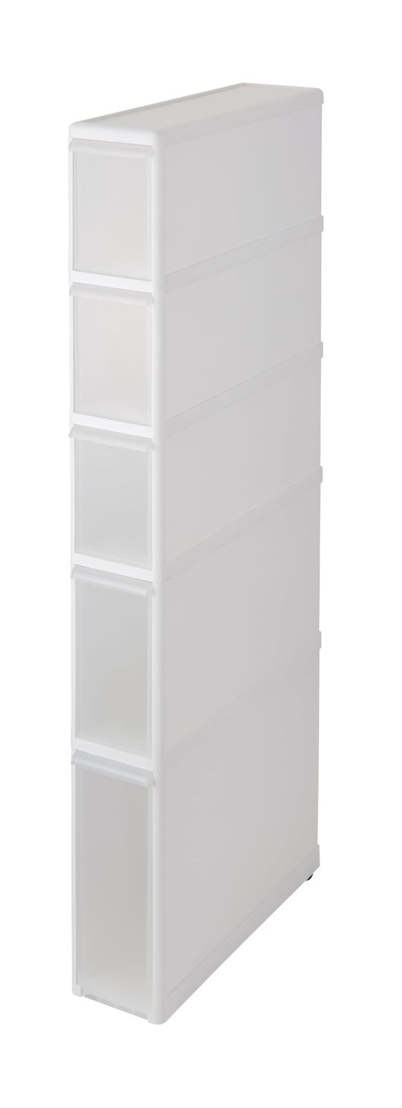 新着商品 like-it キッチン収納すき間収納引出し スーパースリム 5段 ライクイット 約幅14×奥行46.5×高120cmホワイト日本製FTS-113