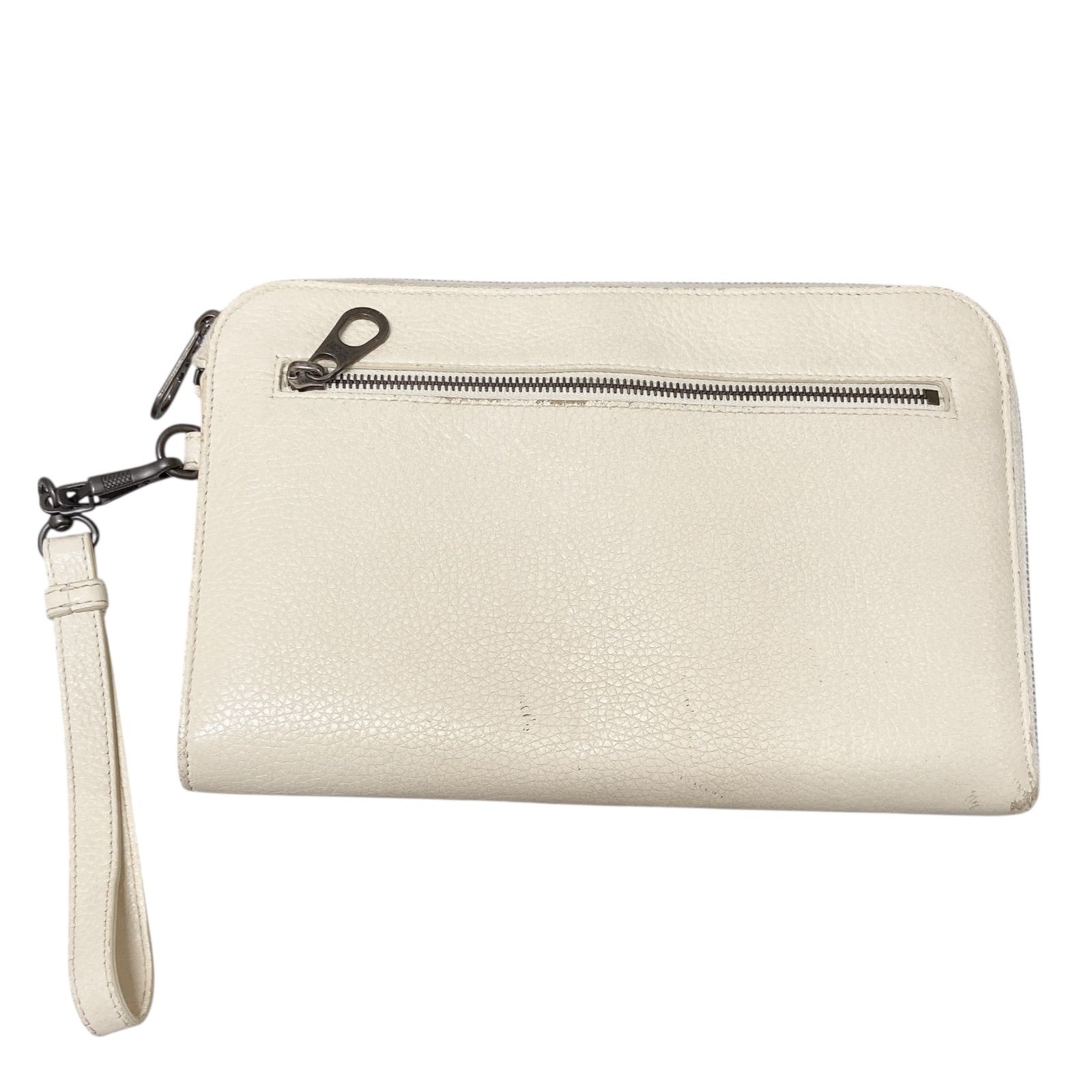 HR1 BOTTEGA VENETA ボッテガ ヴェネタ クラッチバッグ ホワイト レザー セカンドバッグ