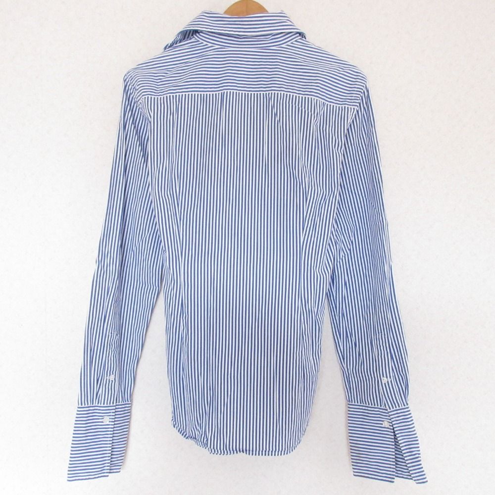 【美品】Ralph Lauren ブルー ストライプ シャツ ブラウス 美品 Ralph Lauren ラルフローレン スリムフィット ストライプ柄