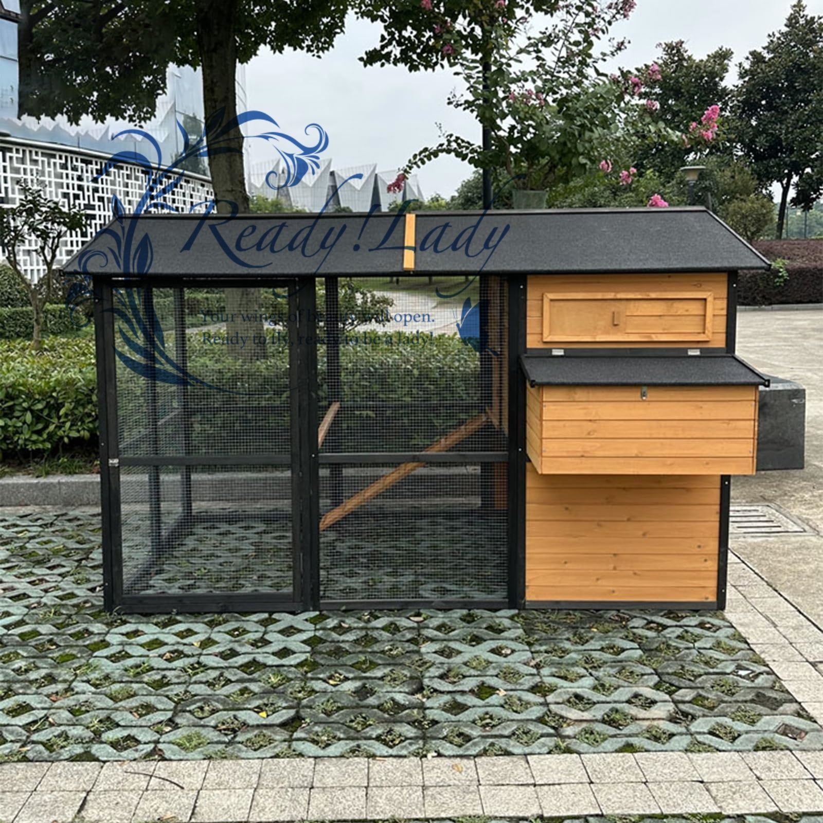 木製鶏舎 換気ドア付き屋外ウサギ小屋