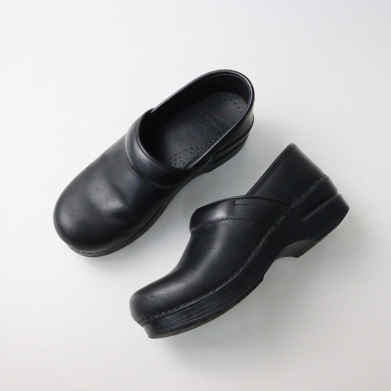 dansko ブラック クロッグサンダル レザー 37 ダンスコ DANSKO PROFESSIONAL レザークロッグシューズ 36