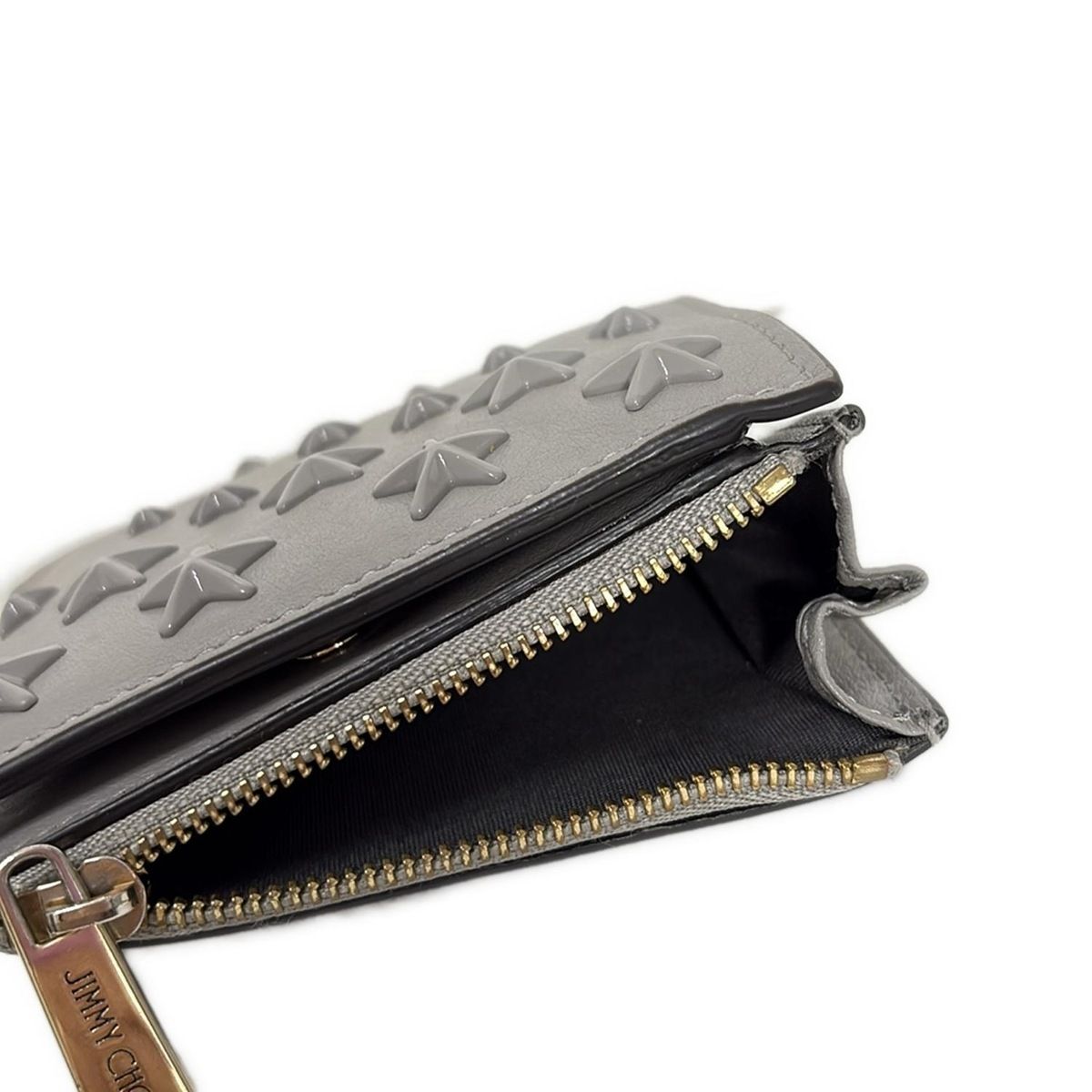 JIMMY CHOO(ジミーチュウ) 2つ折り財布 - グレー スタッズ