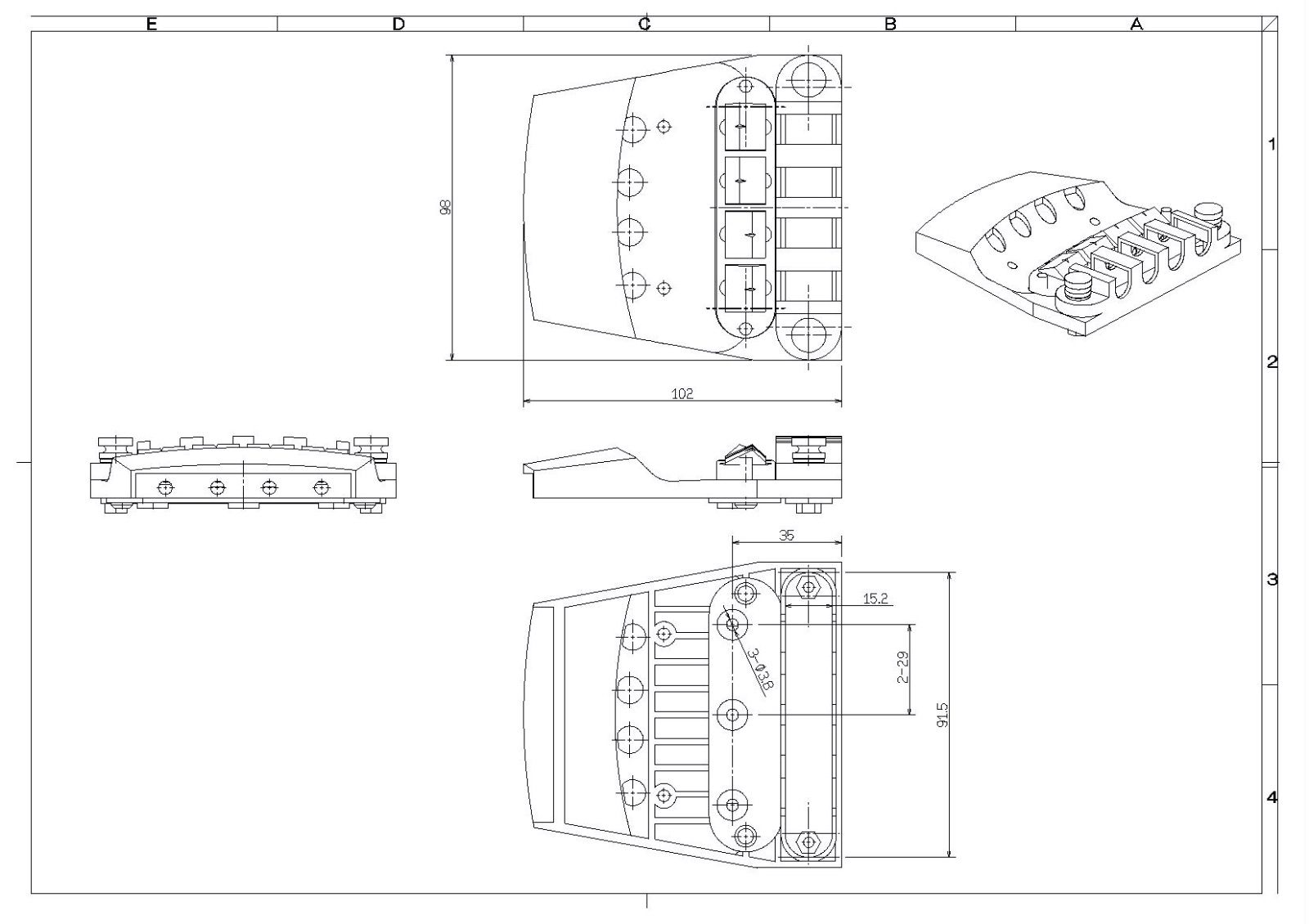 Bridge and Tailpiece for Rickenbacker リッケンバッカー ブリッジ