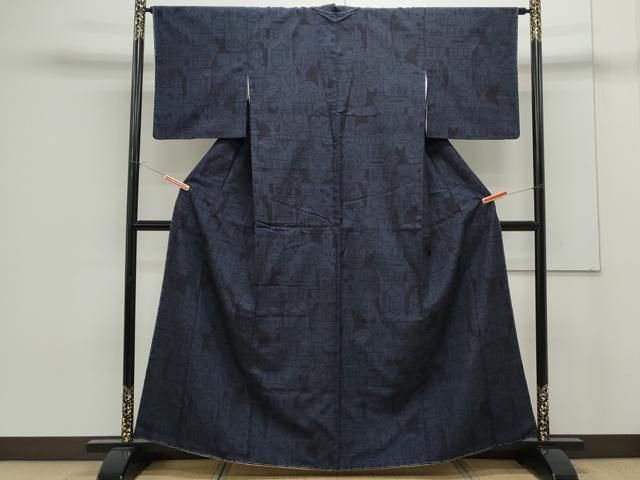 平和屋着物○本場結城玉紬 80亀甲 吉祥文 証紙付き 正絹 逸品 未使用  