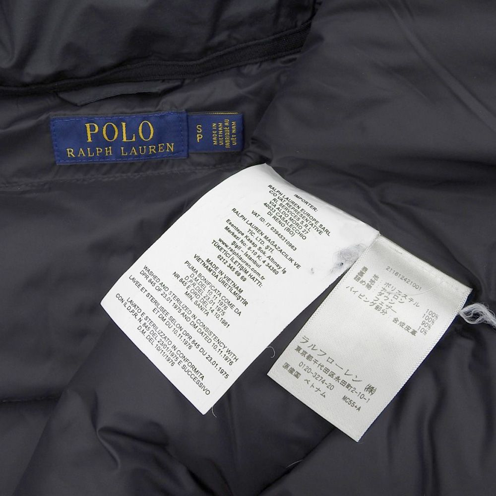 「メル80156様」専用　Polo Ralph Lauren ダウン　ネイビーS 良品 POLO RALPH LAUREN ポロラルフローレン フード付き ダウン