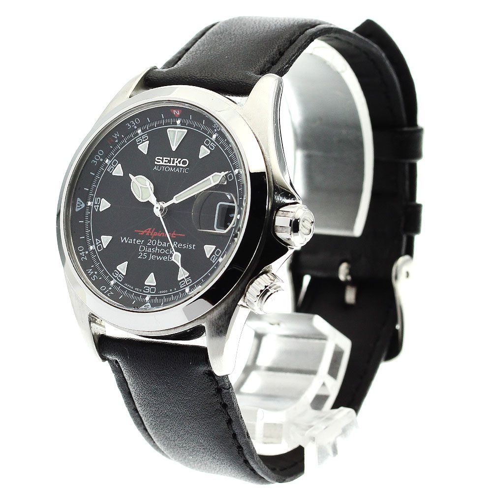 セイコー アルピニスト デイト 黒文字盤 4S15-6000 稼働