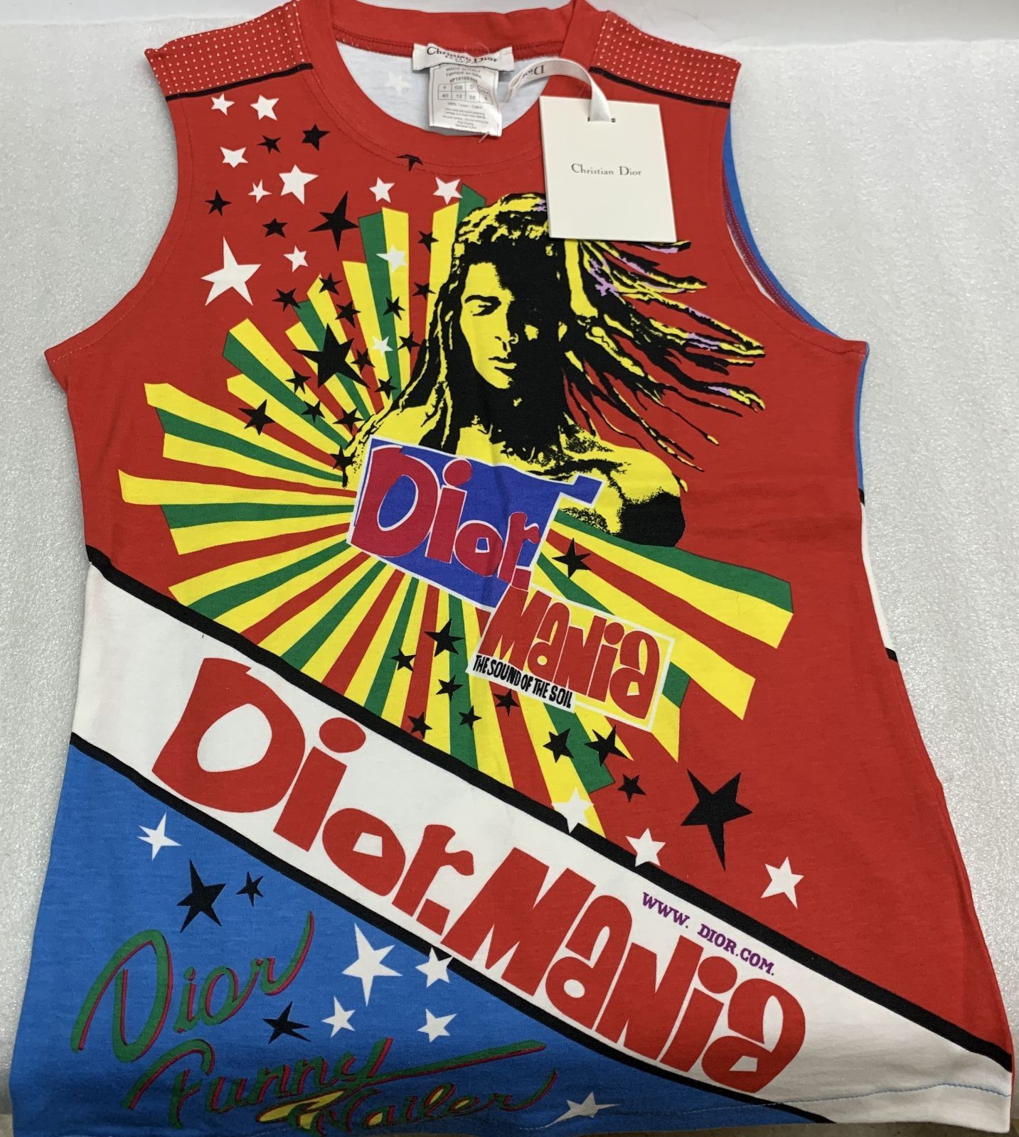 ◇ Christian Dior スリーブレス シャツ DiorMania DEBARDEUR REGGAE ...