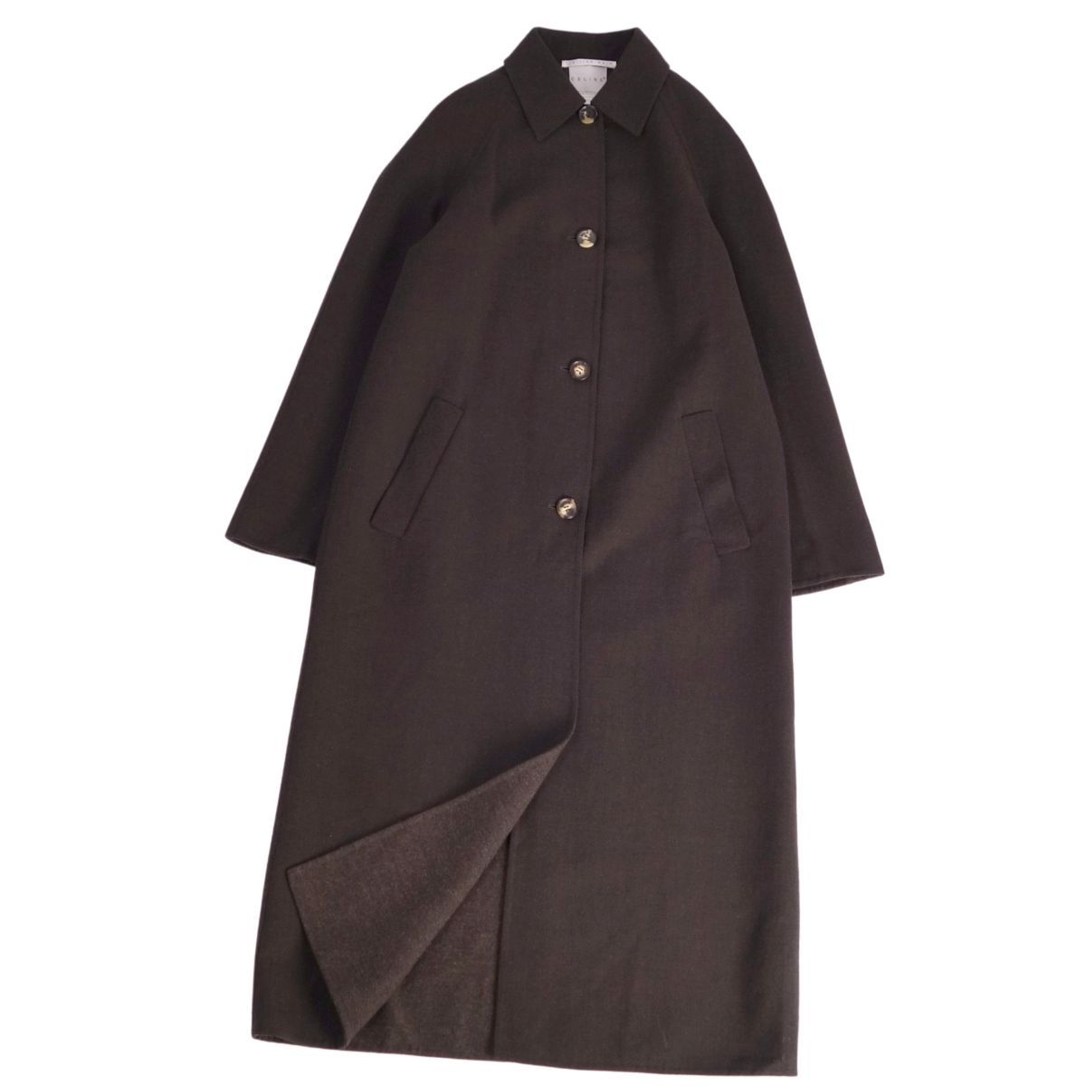 セリーヌ CELINE コート ロングコート ダブルフェイス ウール カシ