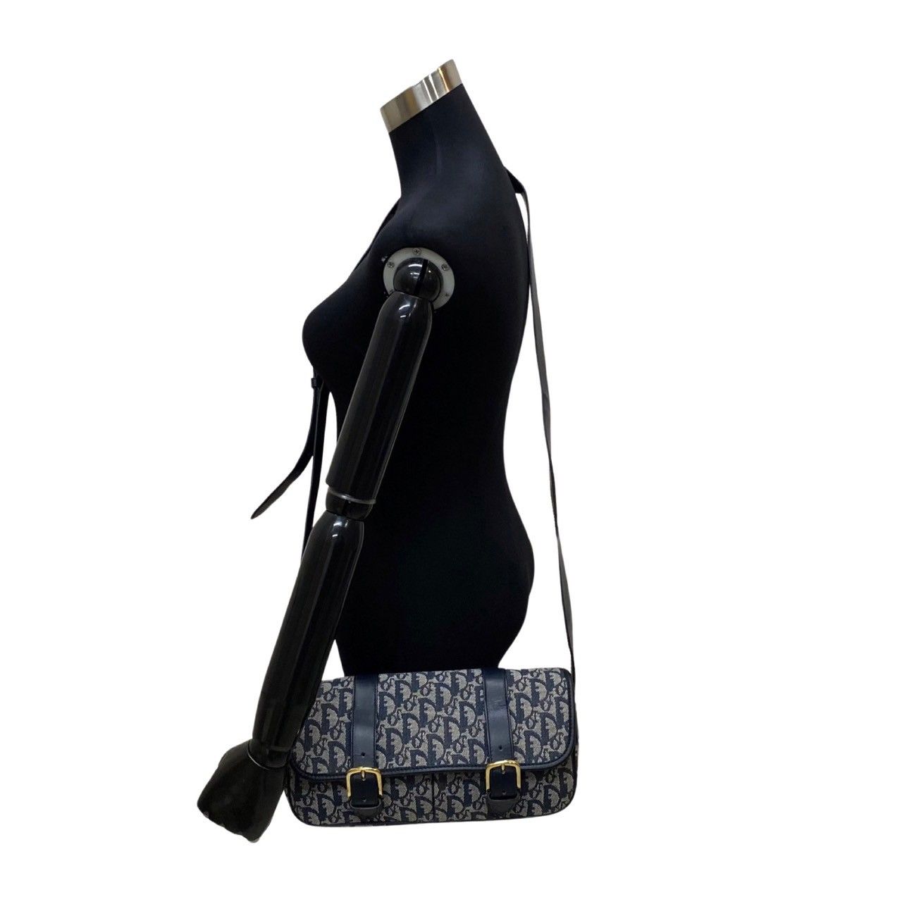 極 美品 袋付 Christian Dior ディオール トロッター ロゴ レザー 本革