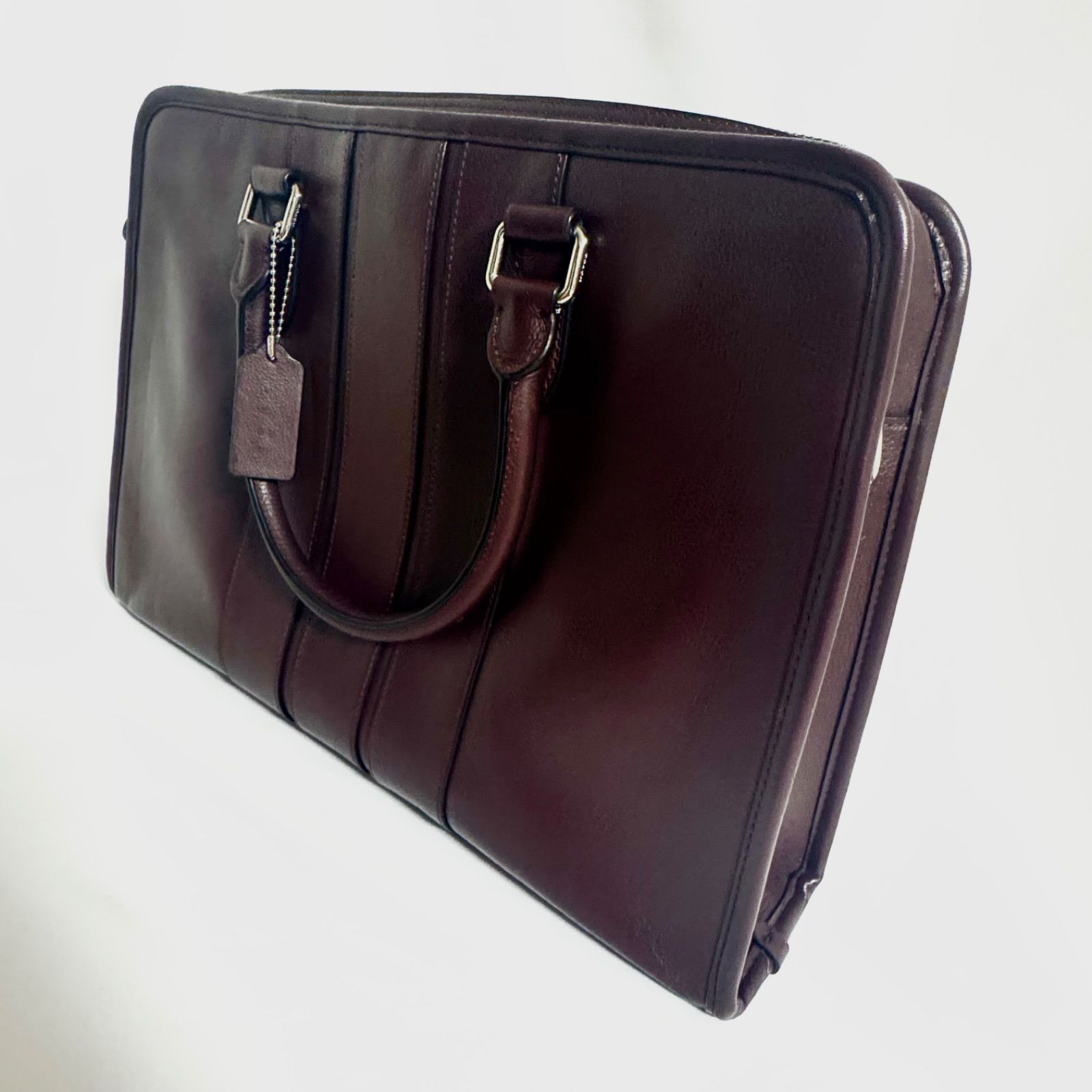 鑑定済】コーチ COACH ビジネスバック レザー バイカラー
