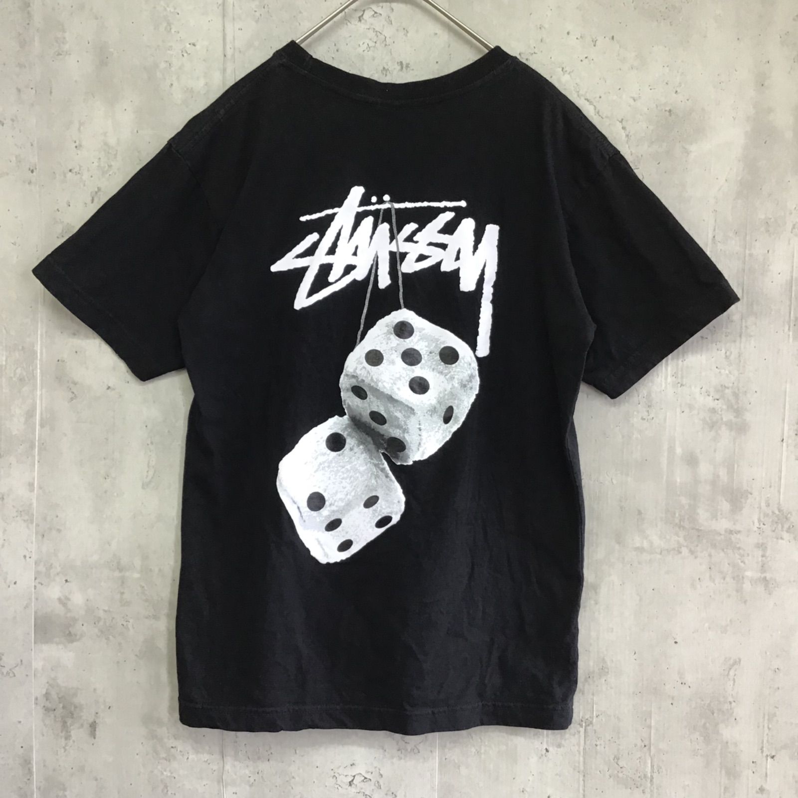 STUSSY ステューシー クルーネック半袖Tシャツ 黒 メンズ Mサイズ 