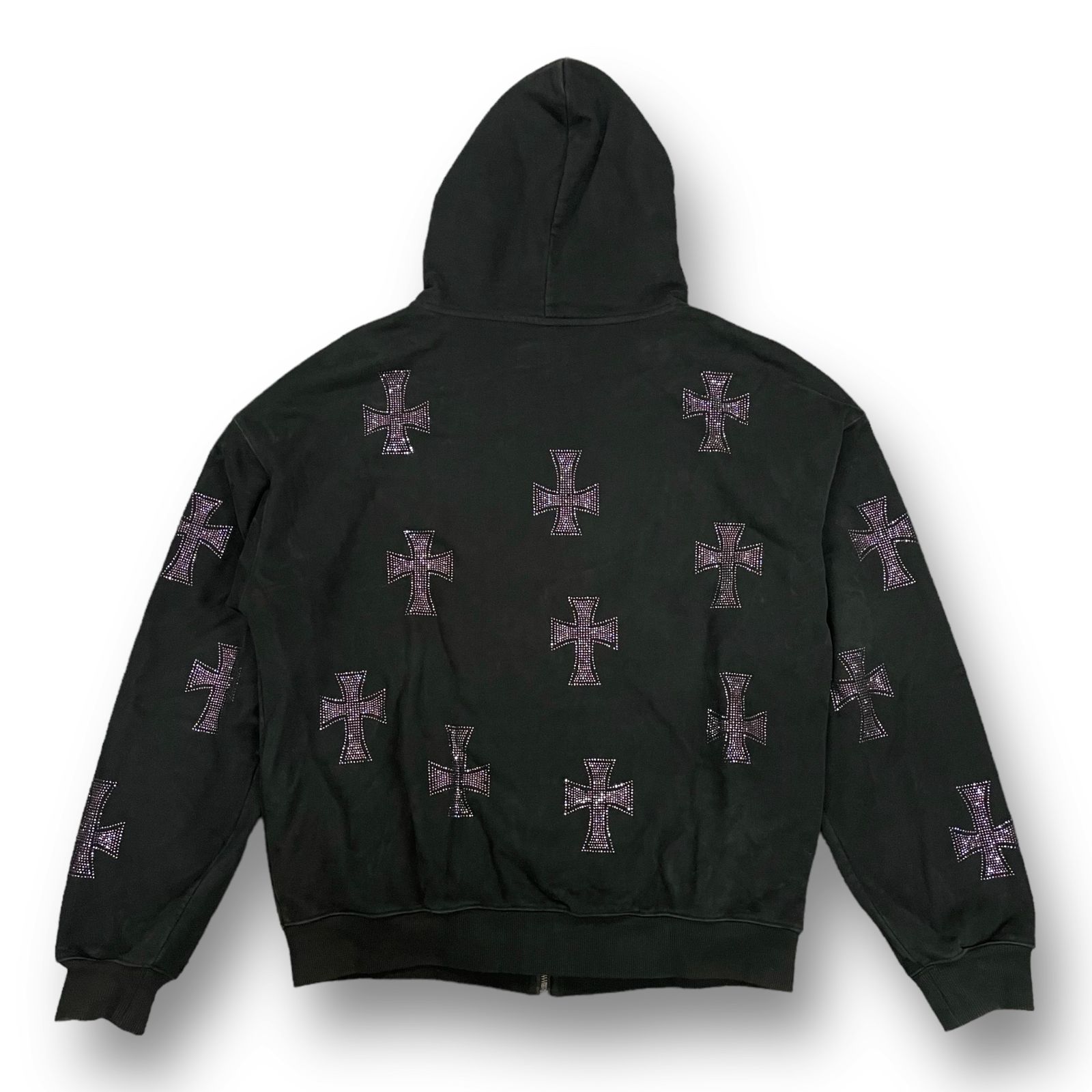 unknownパーカー正規品 UNKNOWN LONDON パーカー フーディー｜BLACKxSILVER RHINESTONE