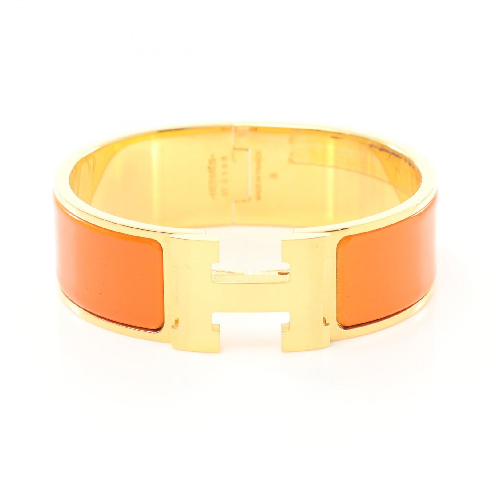 HERMES ゴールド オレンジ バングル クリックH エルメス HERMES Hモチーフ クリッククラックPM