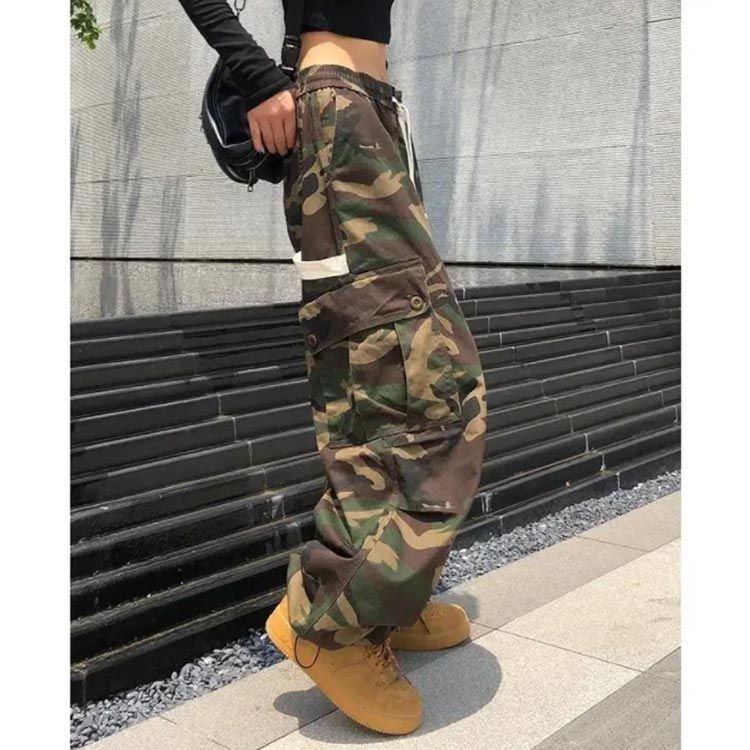 カーゴパンツ メンズ レディース 迷彩 ストレッチ 大きいサイズ