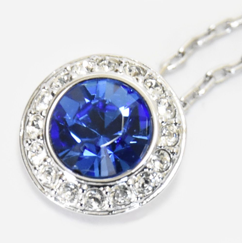 スワロフスキー ネックレス ピアス Una ダンシング ストーン ブルー シルバー SWAROVSKI アクセサリー 箱付