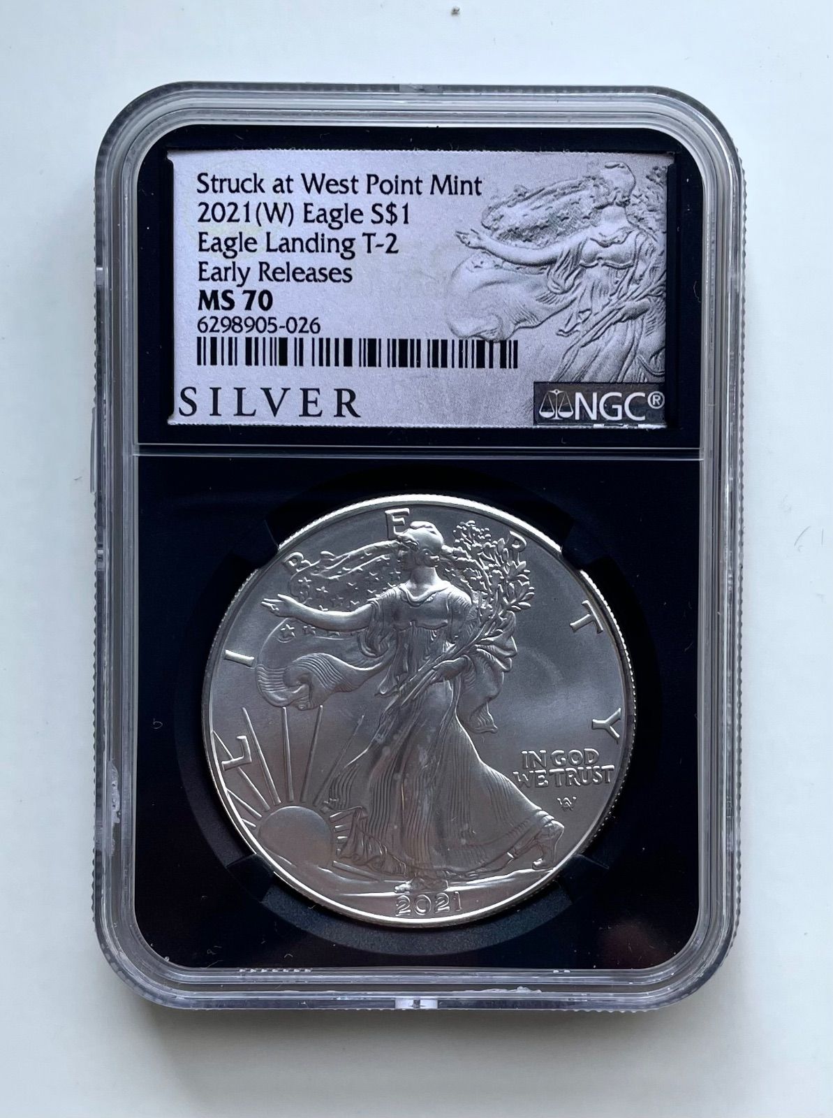 2019-w アメリカンシルバーイーグル　アーリーリリース ☆NGC最高鑑定☆ 2021（W） Eagle S$1 アメリカ イーグル銀貨 NGC MS70