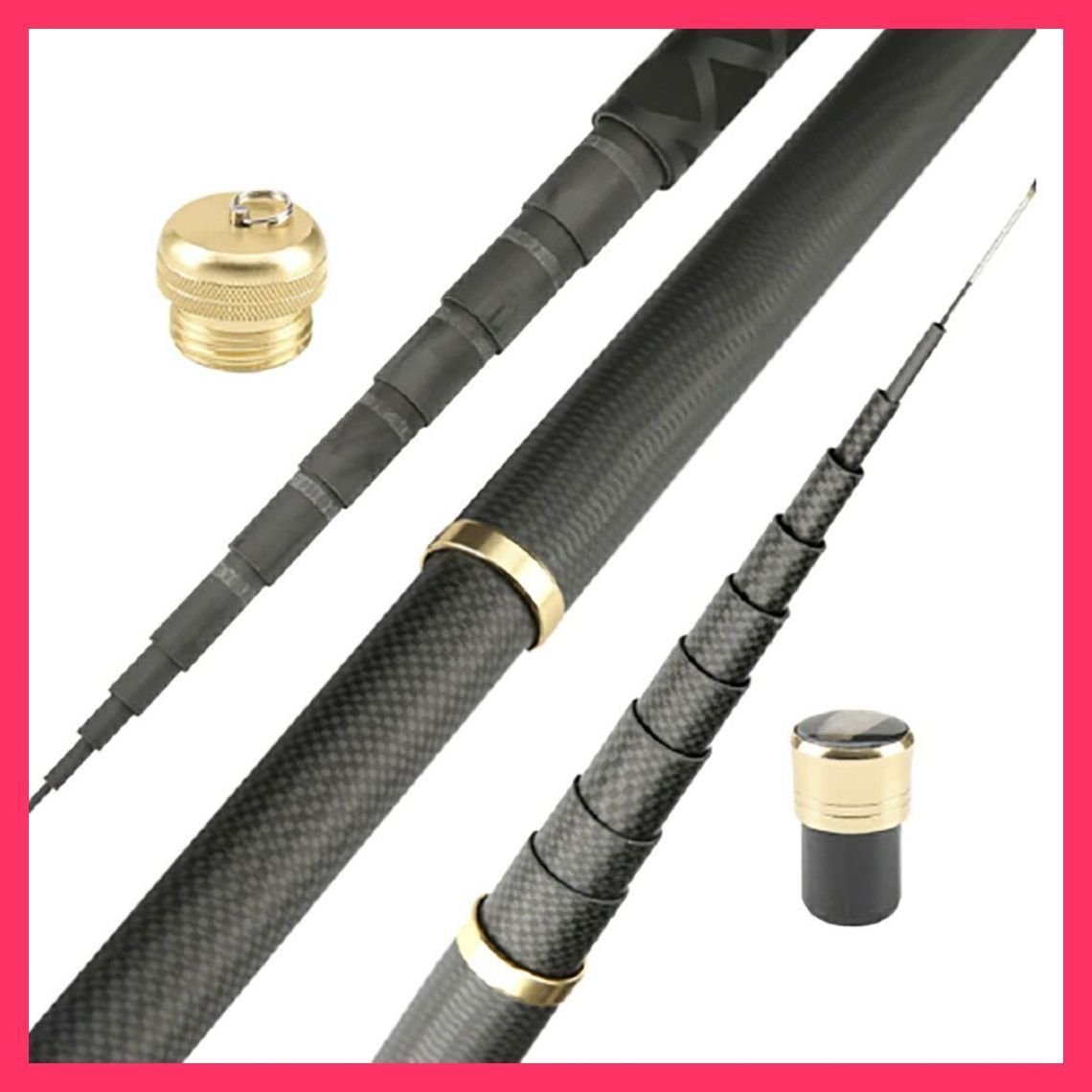  スタッフ ロッド 限度 カーボン 8.1 m 先調子 万能ロッド 8 渓流竿 おし その他ロッド 釣り竿 ロッド