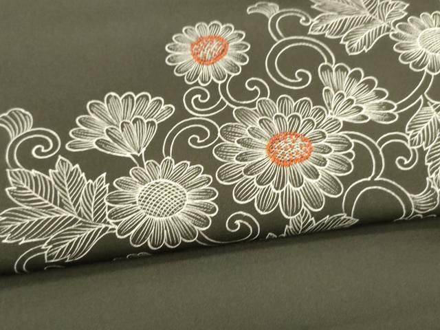 平和屋着物○中国三大刺繍 相良刺繍 塩瀬 九寸開き名古屋帯