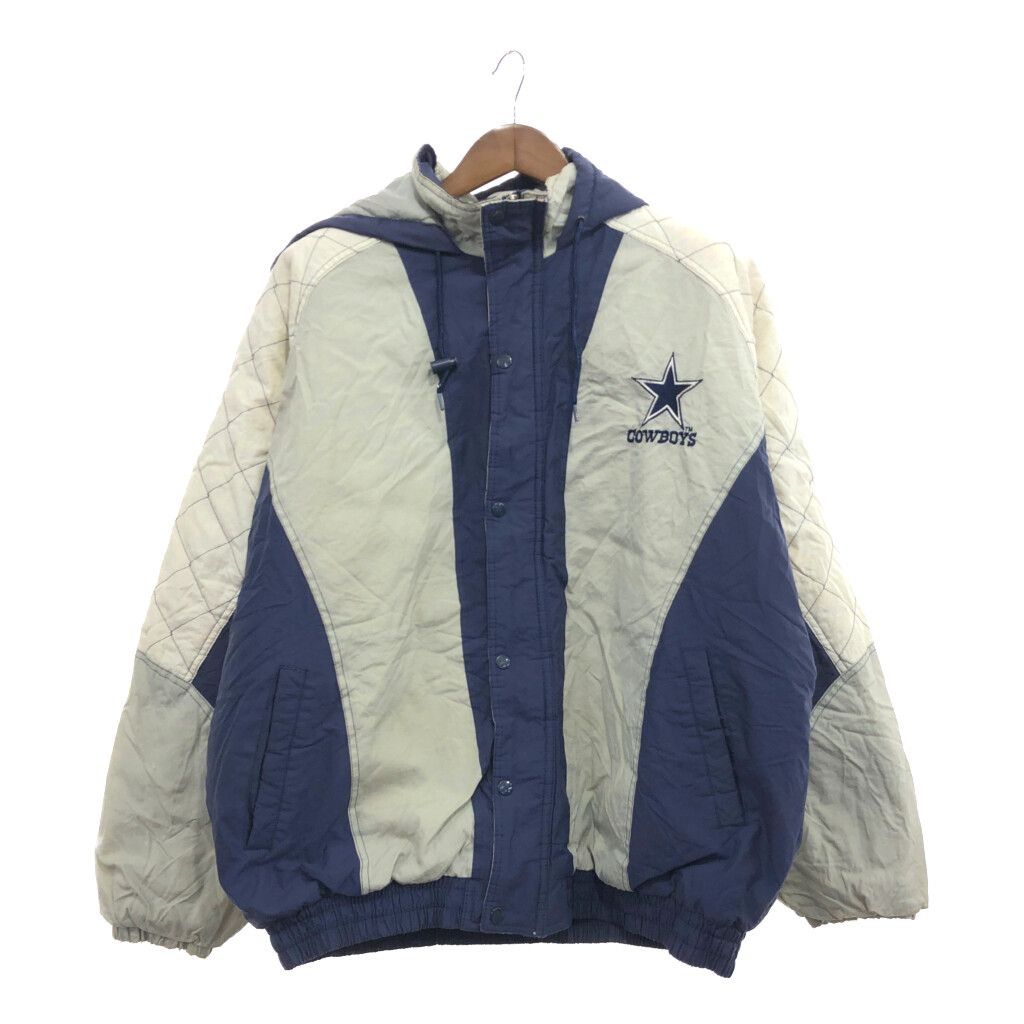 【90年代STARTER社製】NFL カウボーイズ ジャケット ビンテージ 90's STARTER “NFL COWBOYS” 中綿入り フード付き ナイロン