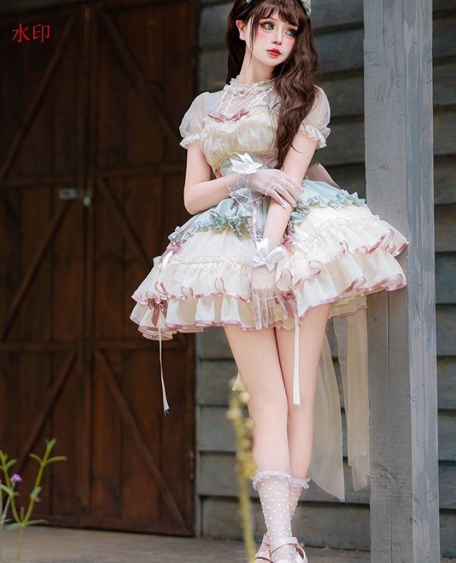 メイド服 オリジナルデザイン な lolita バレエスタイルワンピース JSK