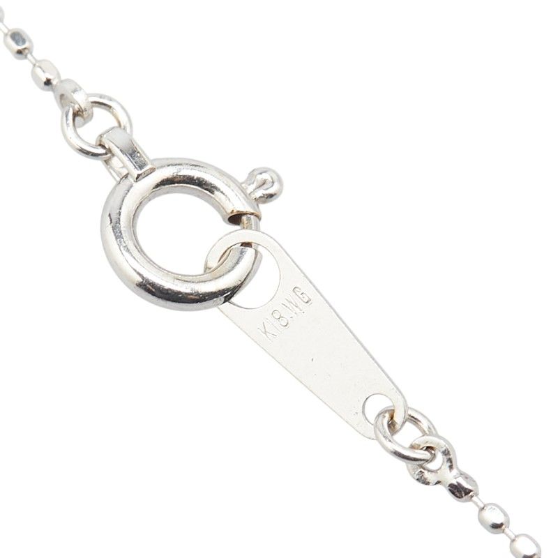 ハート モチーフ ペンダントネックレス K18WG ホワイトゴールド  