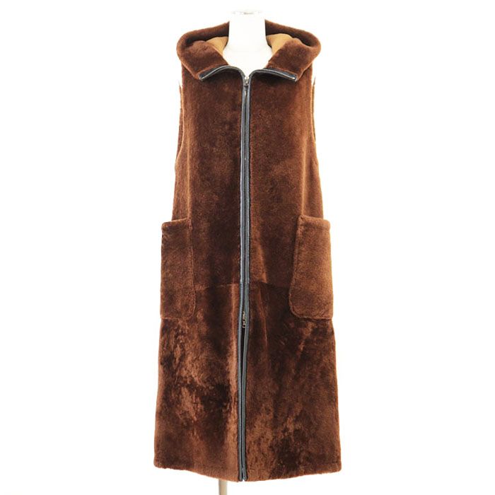 美品】ADORE アドーア ムートン ボア コート ノースリーブ ベスト  