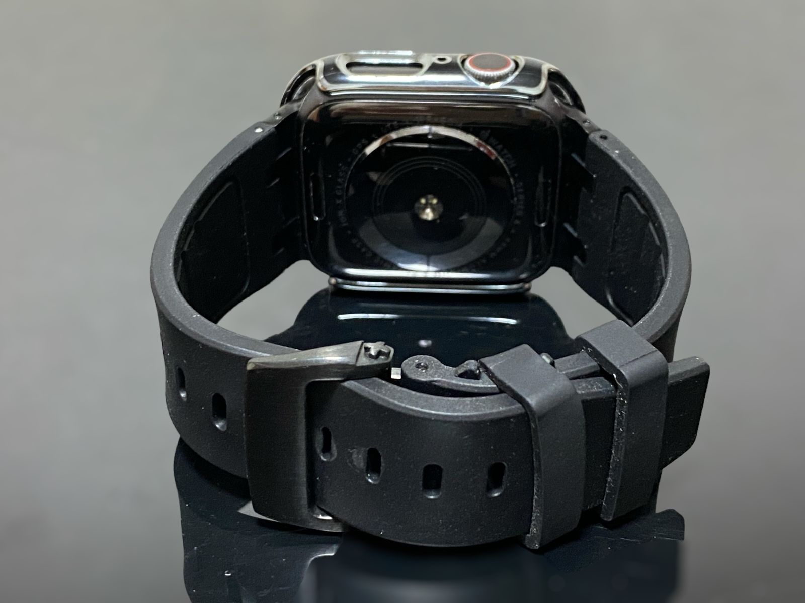 ブラックシルバーライン＆強化型別注ブラックバックル アップル