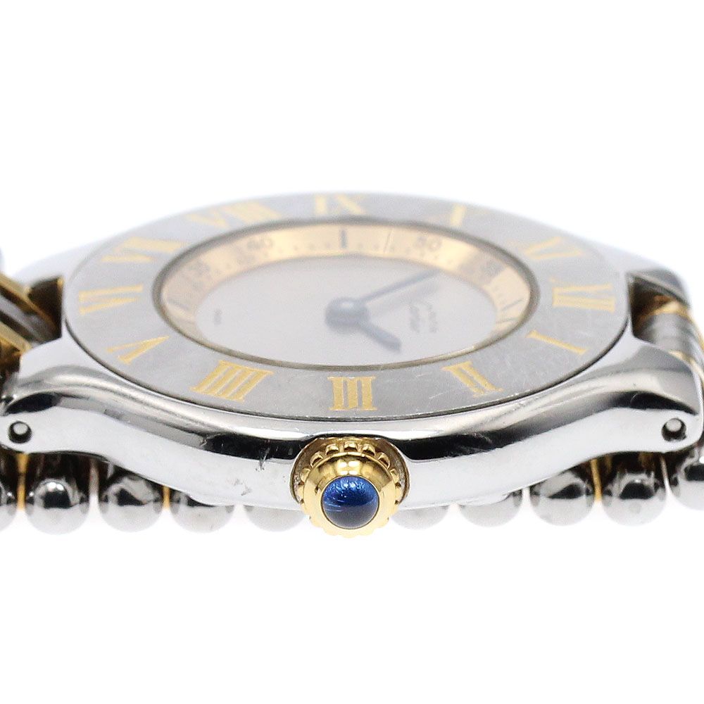 カルティエ CARTIER W10073F4 マスト21 クォーツ レディース 保証書付き_902263 Cartier - カルティエ CARTIER W10073F4 マスト21 クォーツ レディース