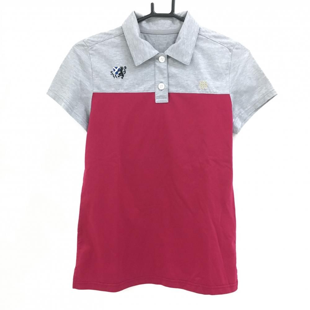 セントアンドリュース  ポロシャツ【ライトグレー/ホワイト/LL】美品！ SAロゴトッドジャガード半袖シャツ (MENS) | St ANDREWS（セント