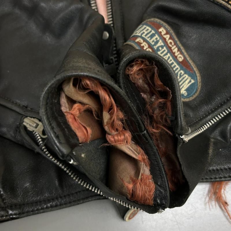 d*9様 ハーレーダビッドソン 星条旗 レザージャケット ⭐️90s⭐️ HARLEY DAVIDSON ライダースジャケット アメリカ