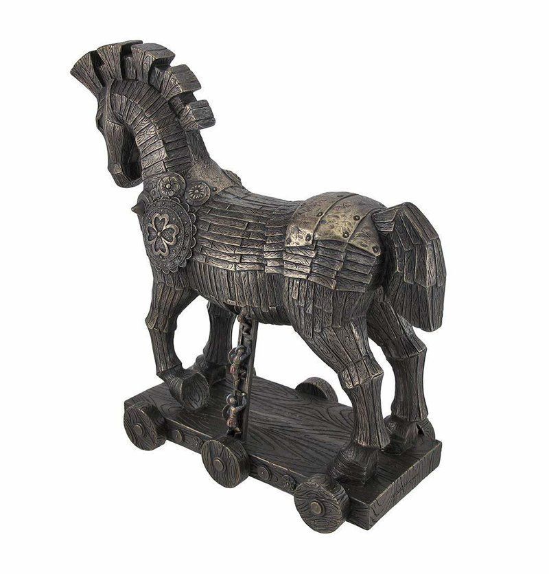 古代ギリシャ神話 トロイの木馬の像 トロイア戦争 ブロンズ風 彫刻
