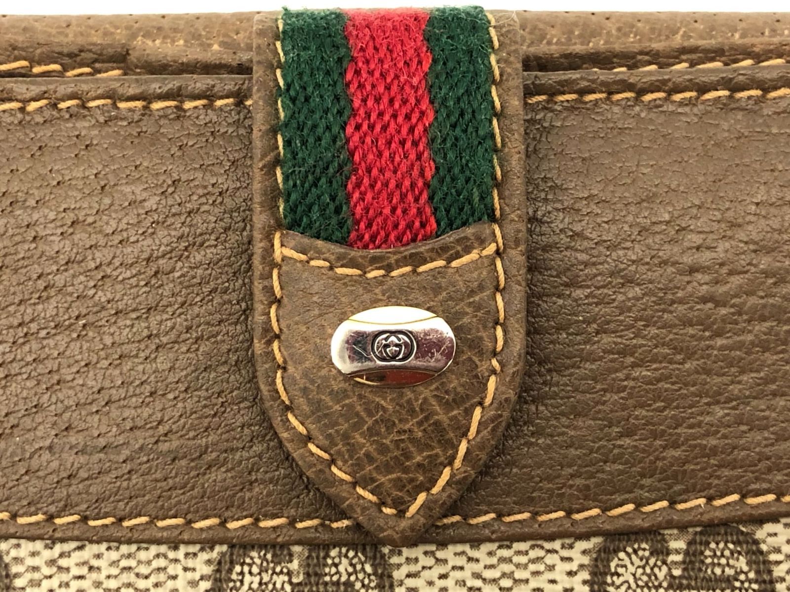 GUCCI グッチ オールドグッチ シェリーライン 二つ折り 財布 PVCレザー