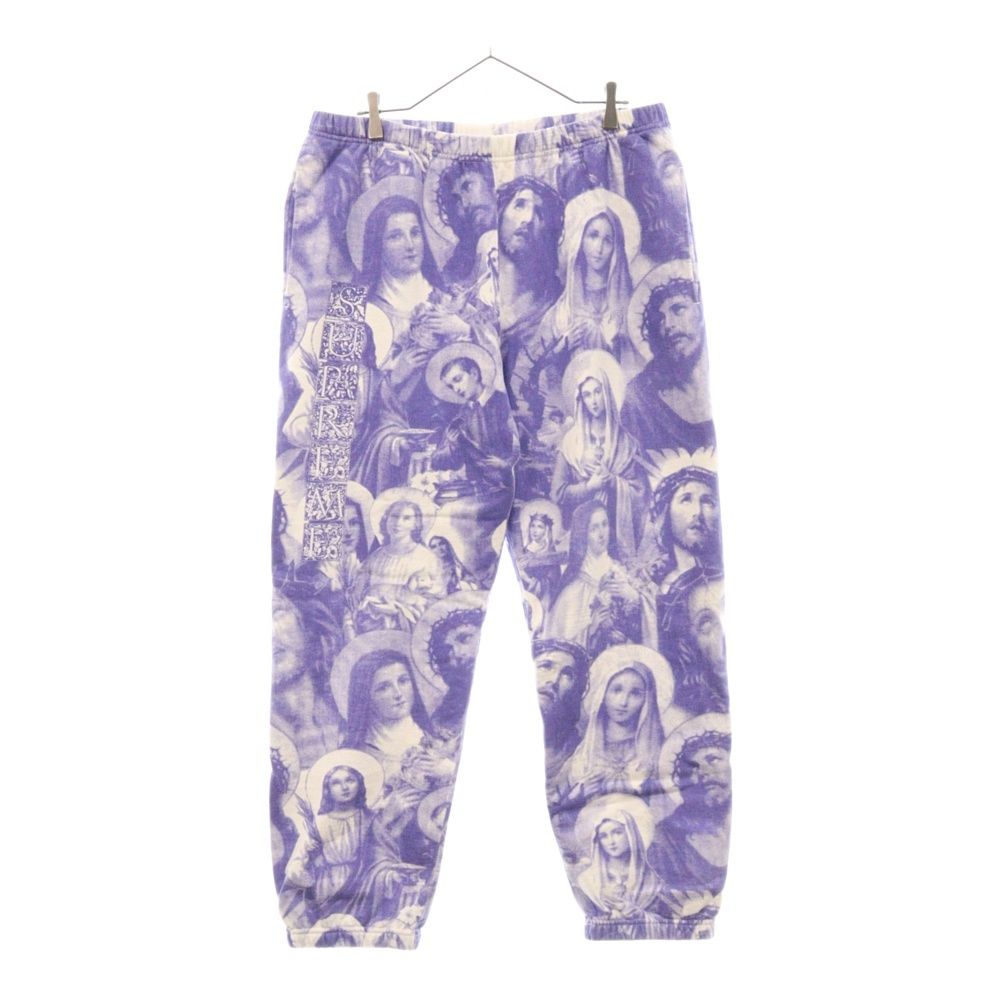 SUPREME シュプリーム 18AW Jesus and Mary Hooded Sweat Pants ジーザス アンド マリア スウェットパンツ ホワイト|パープル