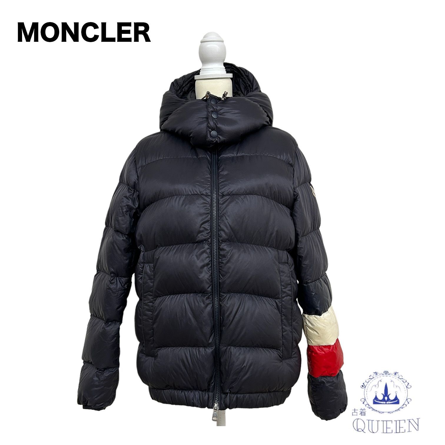 【訳アリ】 MONCLER モンクレール ダウンジャケット アウター フード付き ジップアップ カジュアル 大きいサイズ メンズ レディース ユニセックス ブラック 3 フェザー v-108 送料無料