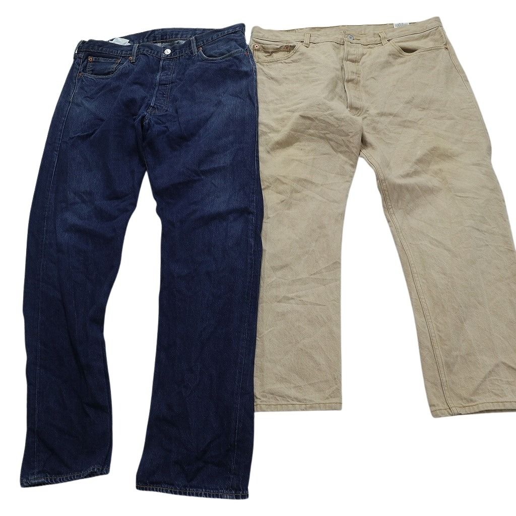 古着卸 リーバイス 501 デニム パンツ 8枚セット メンズ 40 インディゴブルー カーキ フェード 古着 NC1315