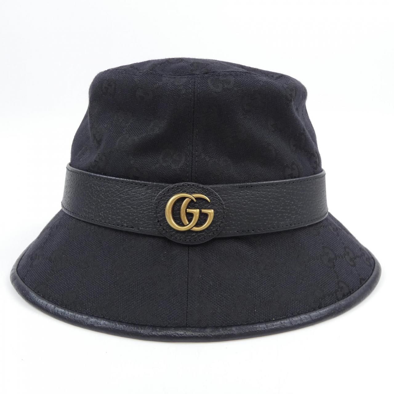 グッチ GUCCI ダブルG付き GGキャンバス バケットハット 576587 4 HG 53 ハット