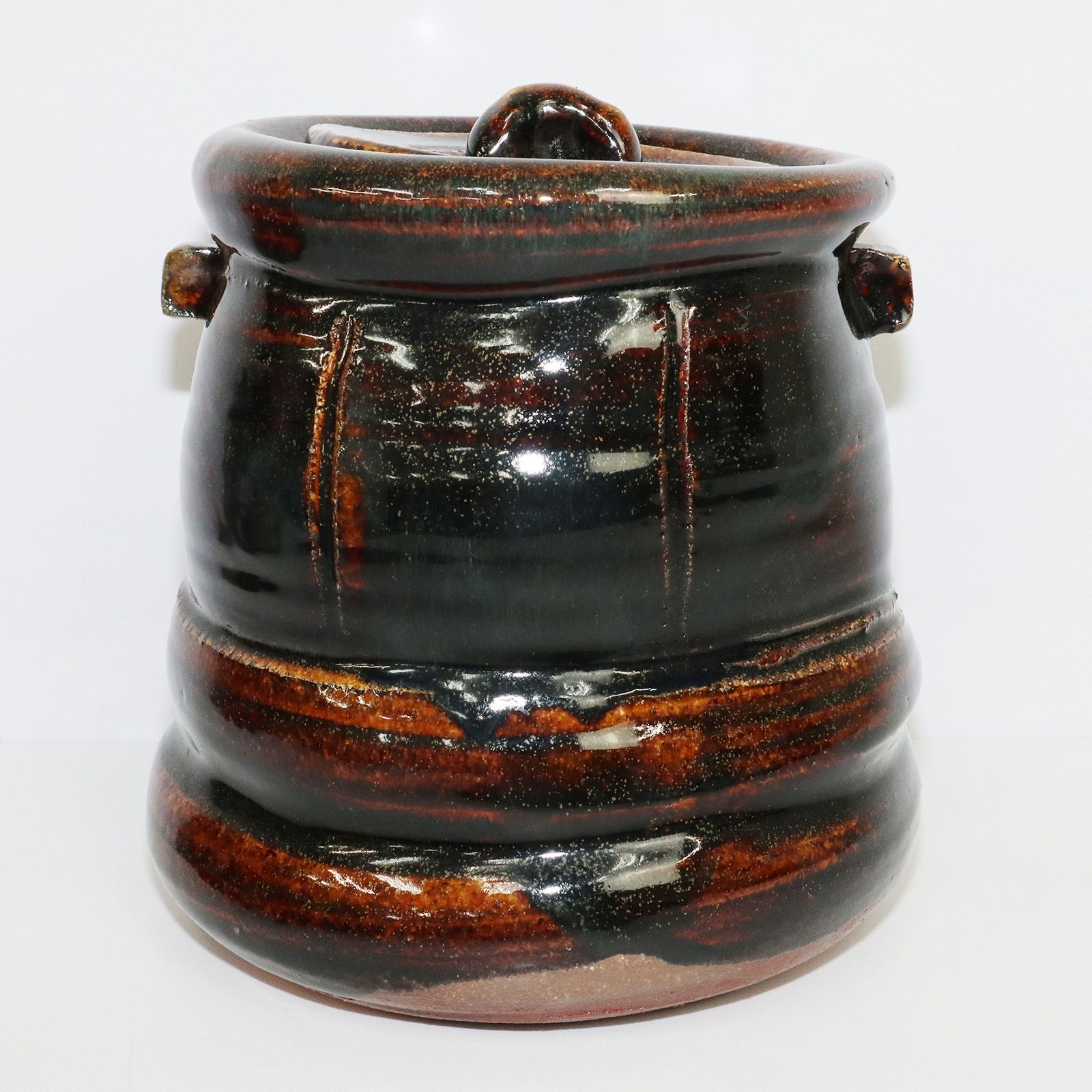  越中瀬戸焼 黒釉 水指 千寿窯 吉野香岳 作 その他 日本茶用品 茶器